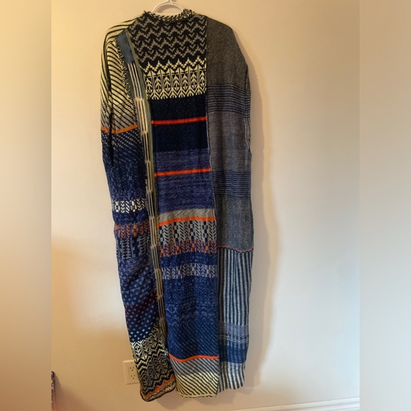 FREE PEOPLE WOMEN'S BLUE SKIES Maxi Cardigan Vest Large - Picture 6 of 8